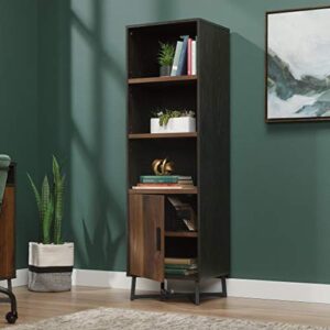 Sauder Canton Lane Industrial 3-Shelf Bookcase with Door, Brew Oak Finish