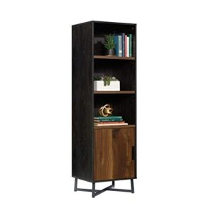 Sauder Canton Lane Industrial 3-Shelf Bookcase with Door, Brew Oak Finish