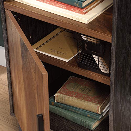 Sauder Canton Lane Industrial 3-Shelf Bookcase with Door, Brew Oak Finish