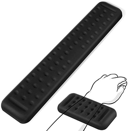 JEDIA Keyboard Wrist Rest, Black Memory Foam Mouse Wrist Rest, Ergonomic Keyboard Wrist Rest Support Pad for Computer Keyboard, Office, Laptop, Desktop Computer, 2 Packs Medium + Small