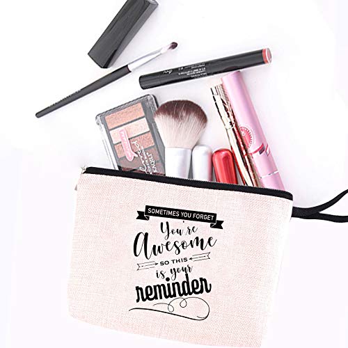 Thank You Gift, Gifts for Women, Her -You’re Awesome So This is Your Reminder, Boss Lady Gifts - Funny Christmas, Birthday, Encouragement Gifts for Best Friend, Mom, Wife, Daughter, Sister-Makeup Bag