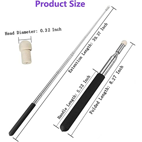 Telescopic Teachers Pointer,Hand Pointer Telescopic Retractable Pointer, Handheld Presenter Classroom Whiteboard Pointer,Teaching Pointer Extended to 39 Inches (1)