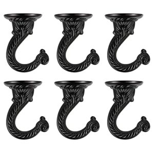 obstkuchen 6 sets large swag ceiling hooks heavy duty swag hook with hardware for hanging plants ceiling installation cavity wall fixing (black)