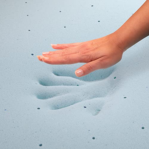 Flash Furniture Capri Comfortable Sleep 2 inch Cool Gel Memory Foam Mattress Topper, Twin, Blue