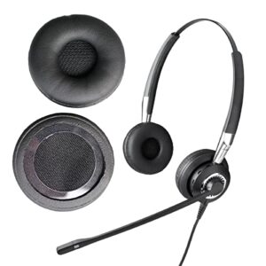 2 piece maintenance substitute ear pads for jabra biz 2400 2425 ii ms duo corded headset,2475 ii headphone repair parts (biz 2400)