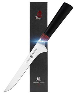 tuo boning chef knife 6 inch fillet knife flexible kitchen knife for fish chicken and poultry cooking knives, aus-8 stainless steel with ergonomic handle gift box, ring lite series
