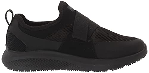 Skechers Women's Slip on Athletic Food Service Shoe, Black, 9 Wide