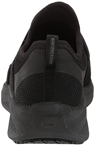 Skechers Women's Slip on Athletic Food Service Shoe, Black, 9 Wide