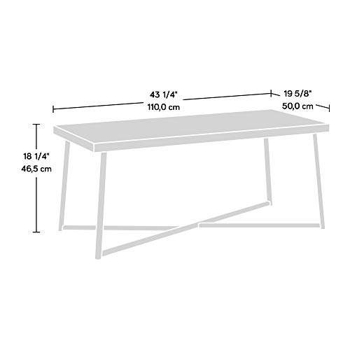 Sauder Canton Lane Coffee Table, L: 43.31" x W: 19.69" x H: 18.31", Grand Walnut Finish