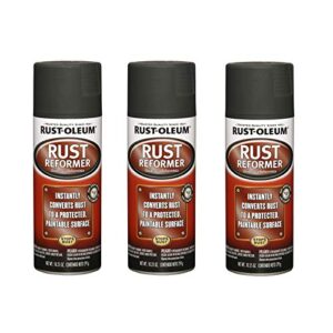 rust-oleum 248658-3pk rust reformer spray, 10.25 oz, black, 3 pack
