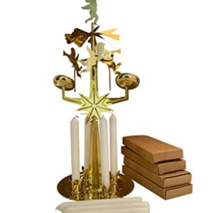 Angel Chimes The Original & Traditional Decorative Swedish Candle for Christmas - Brass Chime with 16 Candles - Carousel, Authentic, Scandinavian, Decoration & Ornament for Home and Kitchen