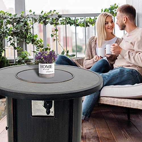 Propane Gas Fire Pit Table,Summerville 32" Round Gas Fire Pit Outdoor Fire Bowl Backyard Smokeless Firepits Patio Heater with Lava Rocks,Protective Cover