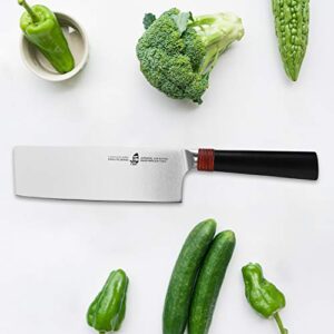 TUO Nakiri Knife 6.5 inch - Professional Kitchen Vegetable Cleaver Knife Asian Usuba Knives for Vegetables and Fruits - AUS-8 Stainless Steel with Pakkawood Handle - Ring Lite Series with Gift Box
