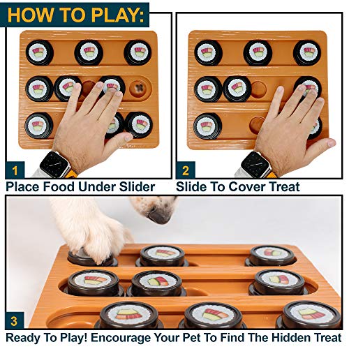 Our Pets Sushi Interactive Puzzle Game Dog Toys & Cat Toys (Dog Puzzle, Cat Puzzle & Interactive Dog Toys) Great Alternative to Snuffle Mat for Dogs, Slow Feeder Dog Bowls & Slow Feeder Cat Bowl