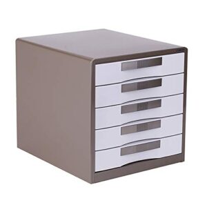 file drawer desktop - 5/7 drawers file cabinet, metal products with key lock, for office supplies, desk accessories. (color : brown, size : 5 draws)