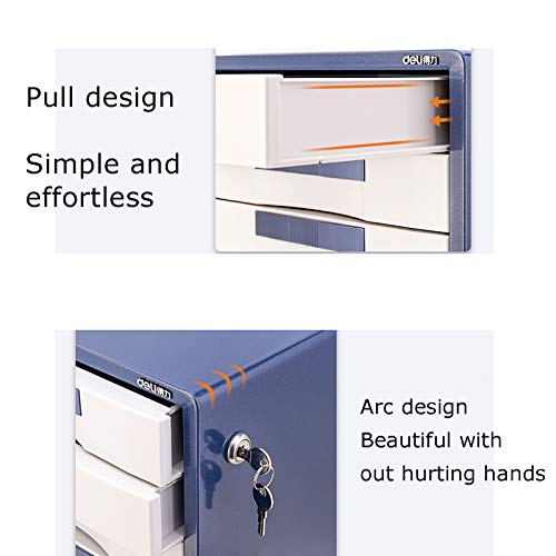 File Drawer Desktop - 5/7 Drawers File Cabinet, Metal Products with Key Lock, for Office Supplies, Desk Accessories. (Color : Brown, Size : 5 Draws)