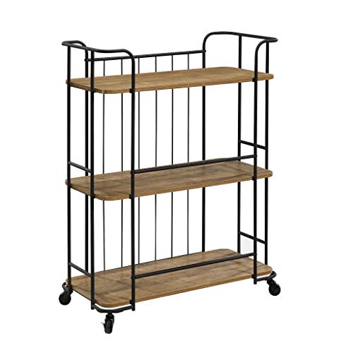 Sauder Station House Storage Cart, L: 32.323" x H: 15" x W: 40.748", Etched Oak Finish