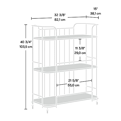 Sauder Station House Storage Cart, L: 32.323" x H: 15" x W: 40.748", Etched Oak Finish