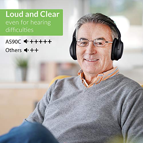 Avantree Aria 90C, a Second Pair of Bluetooth Headphones Opera Wireless TV Watching Set Dual Link, Comfortable 35 Hrs, Extra Loud (No Charging Dock Included, Single Headphone Only)