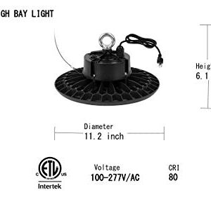 LED High Bay Light 100W 4000K Natural White,ETL Certified High Bay LED Shop Light for Factory Work Shop Warehouse, Replacement for 400W MH/HPS