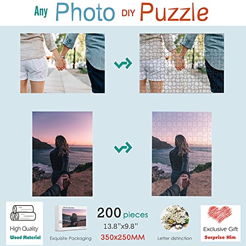 Custom Puzzles from Photos Custom Puzzle 200 Pieces,ATOOZ Personalized Puzzle Custom Jigsaw Puzzle for Adults Custom Your Own Puzzle from Photos Family,Holidays,Wedding Gift