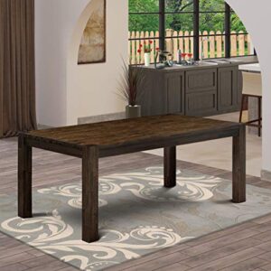 east west furniture wooden lm7-07-t dinning room table rectangular tabletop and 72 x 40 x 30-distressed jacobean finish