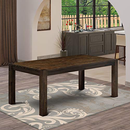 East West Furniture Wooden LM7-07-T Dinning Room Table Rectangular Tabletop and 72 x 40 x 30-Distressed Jacobean Finish