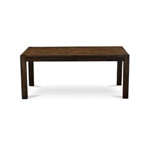 East West Furniture Wooden LM7-07-T Dinning Room Table Rectangular Tabletop and 72 x 40 x 30-Distressed Jacobean Finish