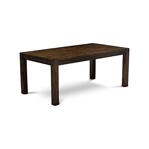 East West Furniture Wooden LM7-07-T Dinning Room Table Rectangular Tabletop and 72 x 40 x 30-Distressed Jacobean Finish