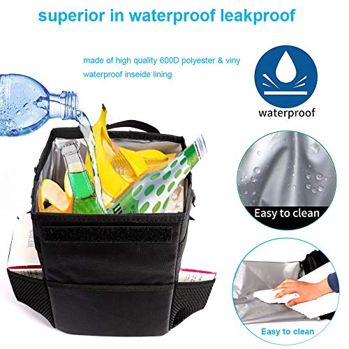 Car Trash Can 6L, Car Trash Bag with Lid and Storage Pockets, Hanging Car Organizer, Waterproof Car Garbage Can, Multipurpose Trash Bin for Car