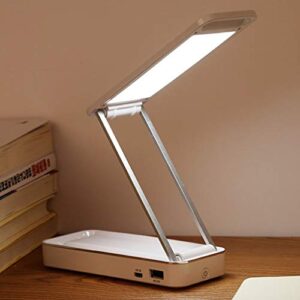 Eye-Caring Portable Folding Desk Lamp with USB Charging 4000mAh Eye Protection 5-speed Touch Dimming Table Lamp for Study and Work Office lamp (Color : White)