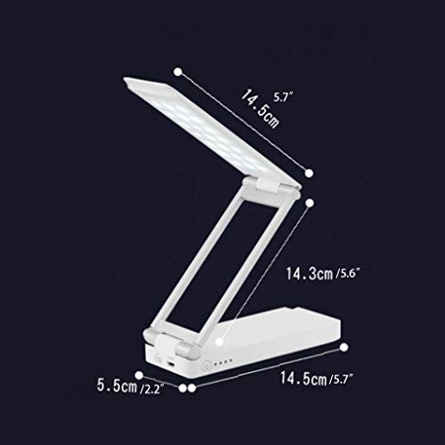 Eye-Caring Portable Folding Desk Lamp with USB Charging 4000mAh Eye Protection 5-speed Touch Dimming Table Lamp for Study and Work Office lamp (Color : White)