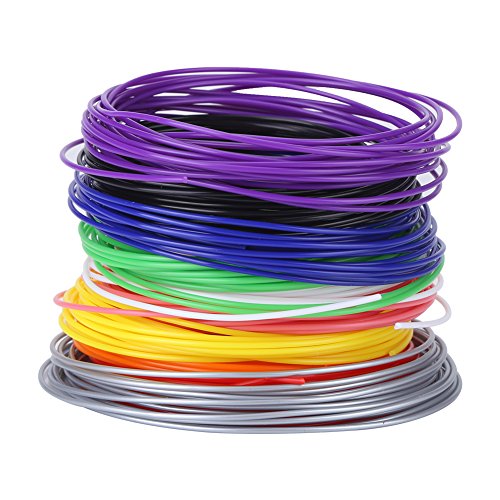 10 Colors 1.75mm 3D Printer Filament, Safety 3D Printer PCL Filament, High-Precision Diameter Filament, Each Color 16.4 Feet