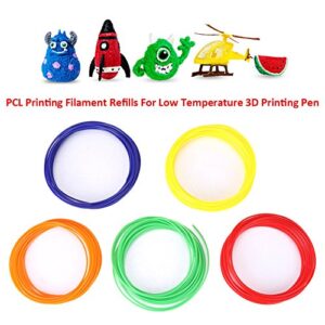 10 Colors 1.75mm 3D Printer Filament, Safety 3D Printer PCL Filament, High-Precision Diameter Filament, Each Color 16.4 Feet