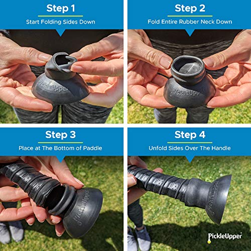 PickleUpper The Original Pickleball Ball Retriever - Attaches to Pickleball Paddles - The Easy Way to Pick Up Pickleball Balls Without Bending Over - Fits Standard Paddles