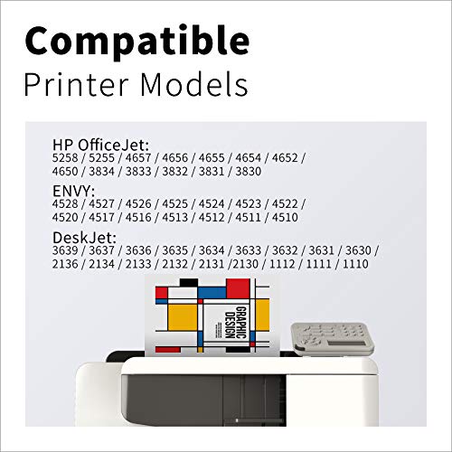 63XL LEMEROUEXPECT Remanufactured Ink Cartridge Replacement for HP 63XL 63 XL F6U64AN for OfficeJet 5255 3830 5258 4650 Envy 4520 4512 OfficeJet 4655 4652 Deskjet 3636 1112 2132 Printer Black, 2P