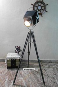vintage camera style chrome search light grey color tripod spot light gift collectibel