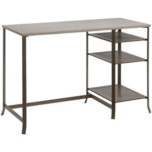 Sauder Center City Desk, L: 46.93" x W: 20.79" x H: 30.00", Champagne Oak Finish