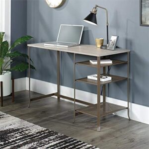 Sauder Center City Desk, L: 46.93" x W: 20.79" x H: 30.00", Champagne Oak Finish