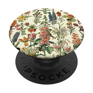 cute flowers vintage botanical floral illustration popsockets swappable popgrip