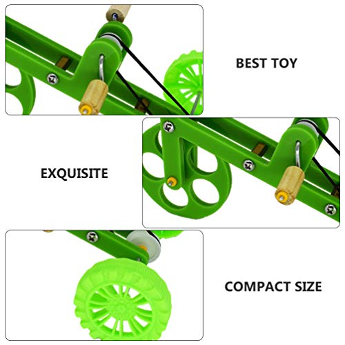 balacoo Parrot Training Toy Mini Bicycle Bike Bird Play Toy Funny Bird Training Supplies for Parakeet Macaws Conures (Green)