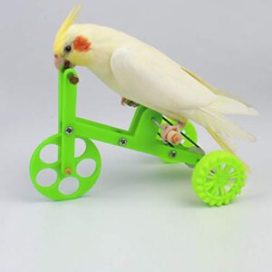 balacoo Parrot Training Toy Mini Bicycle Bike Bird Play Toy Funny Bird Training Supplies for Parakeet Macaws Conures (Green)