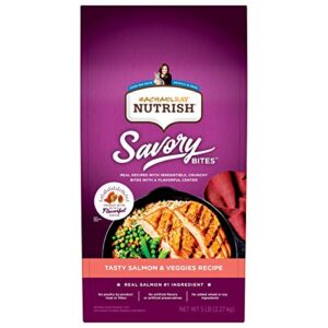rachael ray nutrish savory bites dry cat food, tasty salmon & veggies recipe, 5 pound bag
