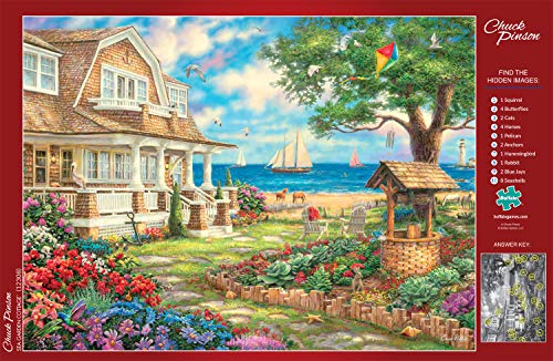 Buffalo Games - Sea Garden Cottage - 1000 Piece Jigsaw Puzzle with Hidden Images