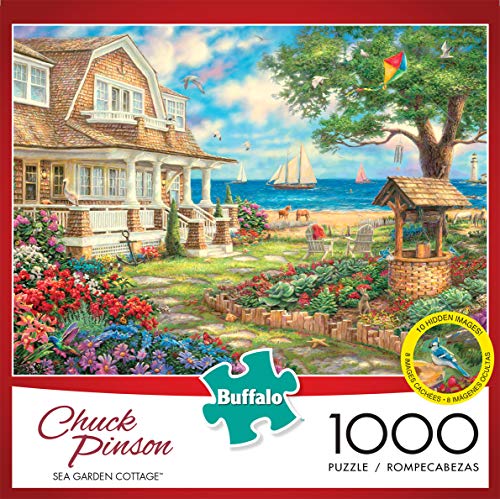 Buffalo Games - Sea Garden Cottage - 1000 Piece Jigsaw Puzzle with Hidden Images