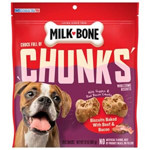 milk-bone chock full of chunks with beef and bacon dog treats, 32 ounces (pack of 2)