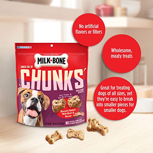 Milk-Bone Chock Full of Chunks with Beef and Bacon Dog Treats, 32 Ounces (Pack of 2)