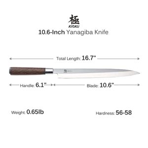 KYOKU Samurai Series 7" Nakiri Vegetable Knife + 10.5" Yanagiba Knife Japanese Sushi Sashimi Knives - Japanese Steel