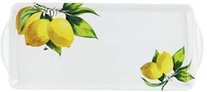 calypso basics melamine sandwich/tidbit tray, white, lemon, green, small (6419)