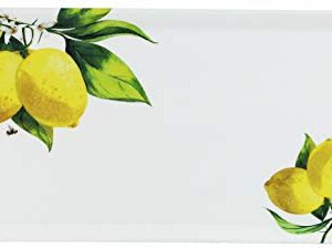 Calypso Basics Melamine Sandwich/Tidbit Tray, White, Lemon, Green, Small (6419)